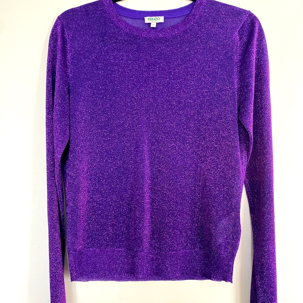 Purple Kenzo Lurex Shimmery Top Shirt Blouse Size Small Perfect Condition.
